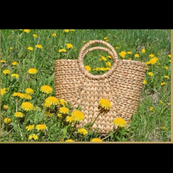 Women Straw Hand-woven Top-handle Handbag - Picture 2 of 4